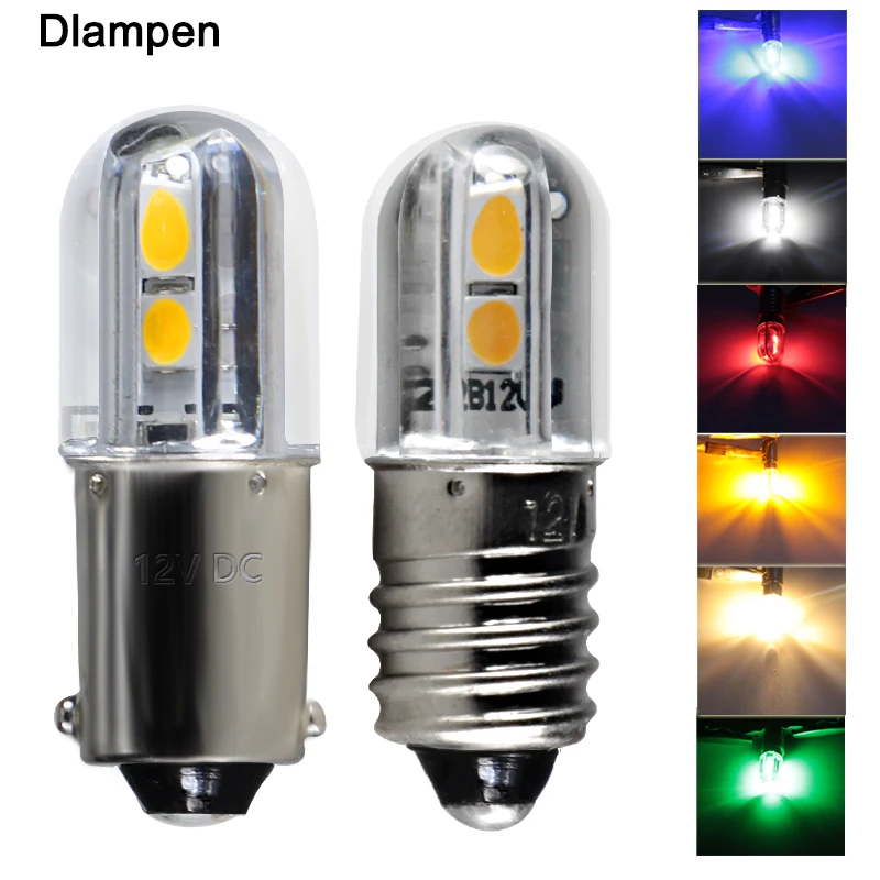 Super Mini Led Bulb E10 BA9S T4W 6v 12v 24v 36v 48v 110v 220v Auto Indicator Warning Light Car Signal Energy Saving Lamp