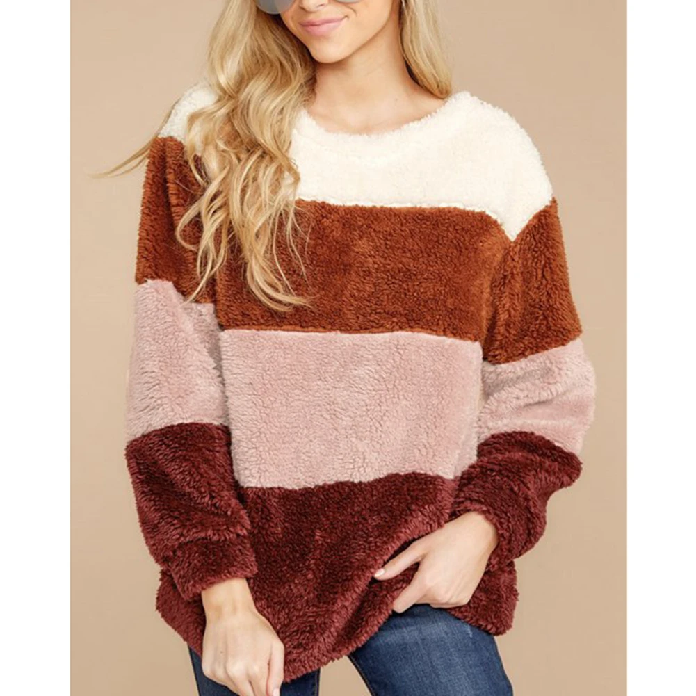 Women's hoodies Casual Ladies Splicing Round Neck Clothes hoodies For Winter And Autumn Comfortable womens hoodies pullover