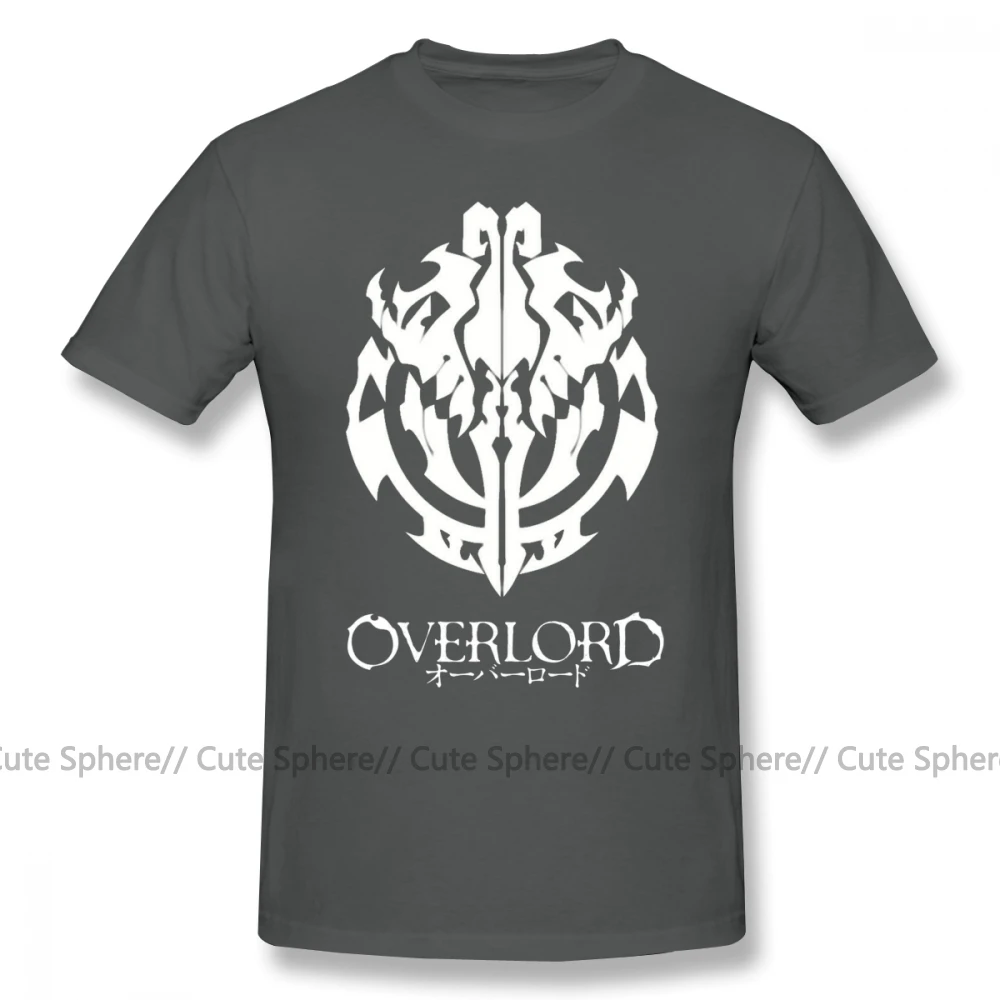Футболка с надписью «Overlord», футболка с эмблемой «Guild» Ainz Ooal, графическая футболка с коротким рукавом, Мужская футболка большого размера - Цвет: Dark Grey