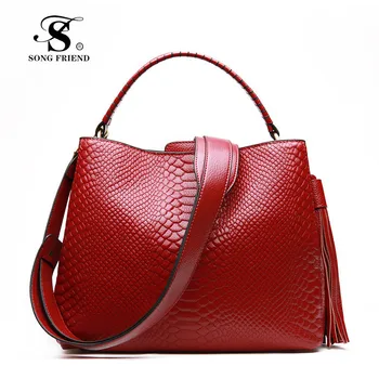 

2019 Fashion women's high-quality handbag layer leather cowhide with crocodile pattern cross-body bags for women messenger bags
