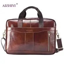 Мужской деловой портфель из натуральной кожи, сумка через плечо для ноутбука, Офисная сумка, мужские однотонные многофункциональные сумки с ручкой сверху