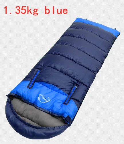 1.35kg blue Утолщенный теплый кемпинг спальный мешок для путешествий Крытый ленивый спальный мешок Открытый Пешие прогулки водонепроницаемый походный матрас хлопковые спальные мешки - Цвет: 1.35kg blue