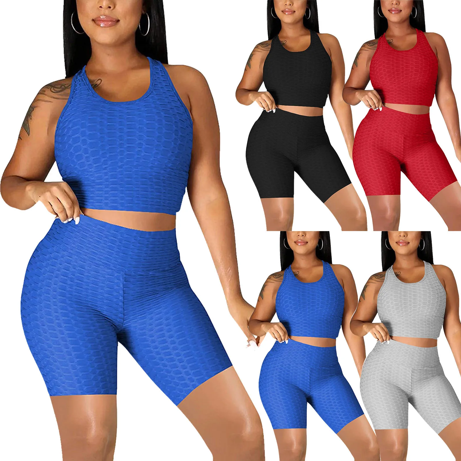 Workout Sets for Women 2 Piece Outfits Sexy Jogging Suits Summer Sweatsuits Casual Short Tracksuits Leggings Free Shipping 621#G |