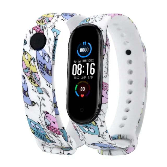 Graffiti style Strap For XiaoMi Mi Band 3 4 5 6 Silicone Wrist Strap For XiaoMi MiBand 6 sports strap for mi band 5 3 4 bracelet