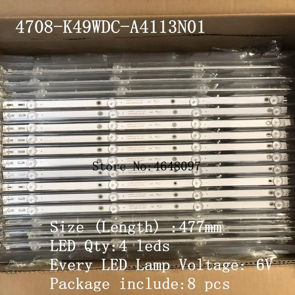 Светодиодная лента для подсветки 4 лампы Phi lips K490WDC1 49U5070 4708-K49WDC-A4113N01 4708-K49WDC-A3113N01