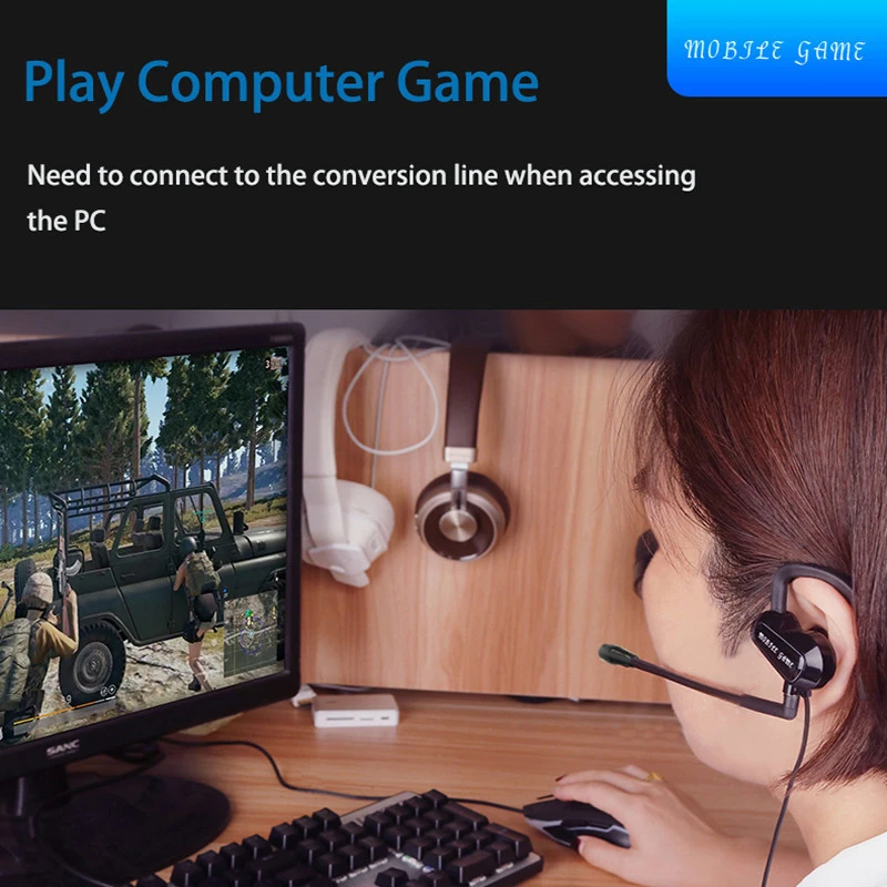 V6B Игровые наушники-вкладыши, тяжелый бас, Mircophone для телефона, компьютера, гарнитура с микрофоном для xbox PS4 Iphone8 invisible phone earphones with microphone yfeiybrb audifonos para celula