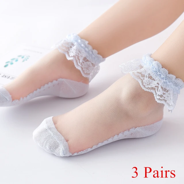 New Summer Baby Girls Kids Mesh Socks Fashion Lace Ruffle Frilly Ankle Short Sock Breathable Princess Children Girl Dance Socken 3L