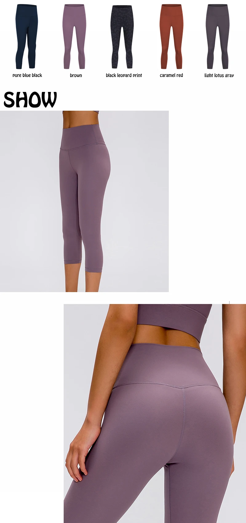 spanx faux leather leggings CRUBERA Naked-Feels Breathable High Rise Plain Running Sport Cropped Pants Women Yoga Fitness Running Athletic Capri Pants spanx leggings