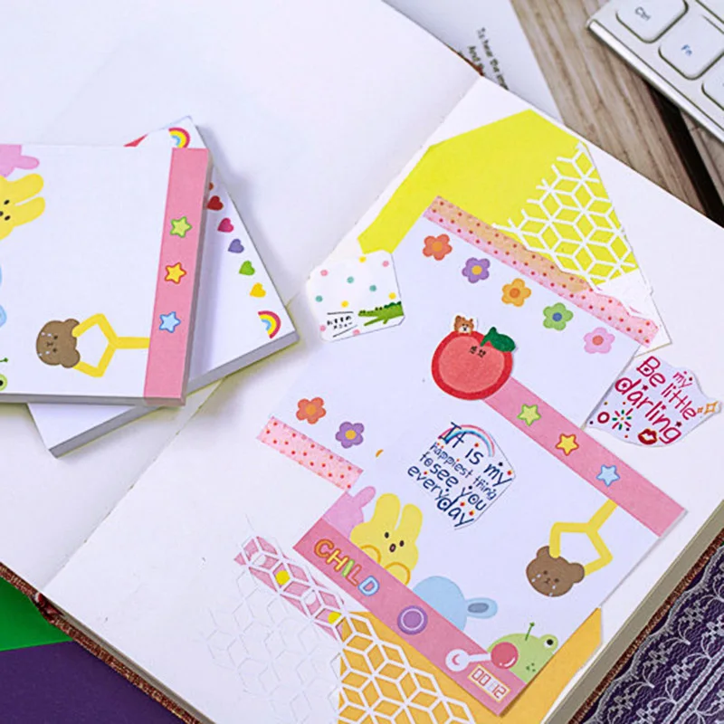 Kawaii животные блокноты милый мультфильм липкие заметки наклейки для письма детей