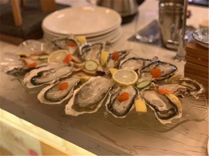 Акриловый поднос для льда sashimi, прозрачная тарелка для суши и фруктов, тарелка для морепродуктов, поднос для сухого льда, овальный поднос для лосося, кухонные инструменты