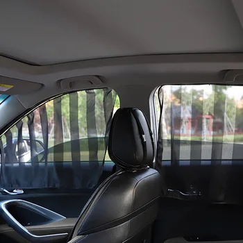 

Back Sun shade Front Passenger Sun Shade Anti-UV Cover 4pcs Black Polyester 4x