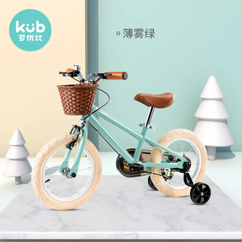 Children's Bicycle 1-6 Years Old Boys, Girls, Bicycles, Children's Bicycle With Baskets And Retro Children's Bicycle - Цвет: green