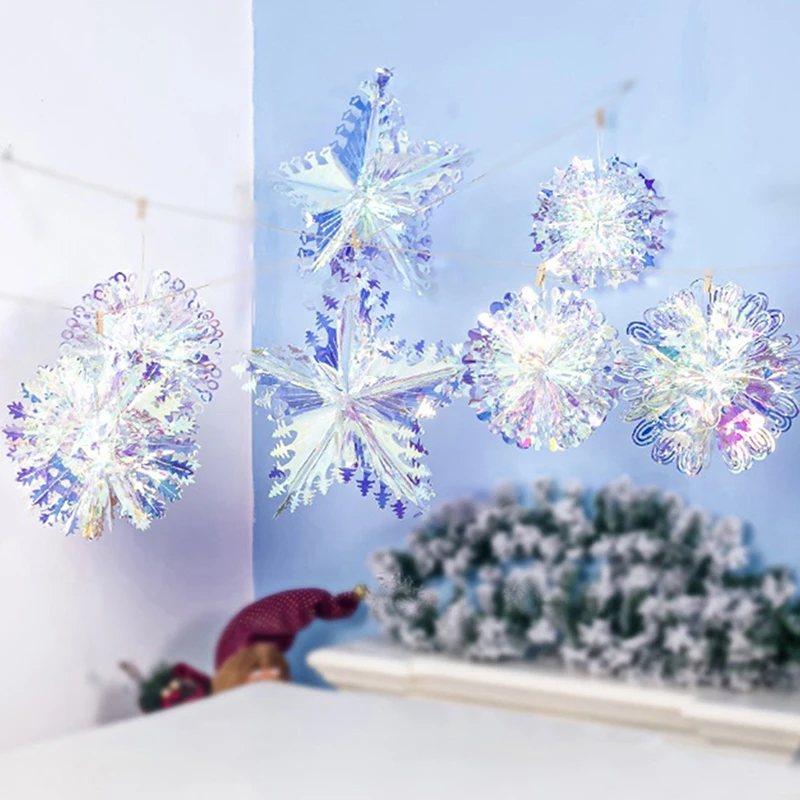 DIY переливающиеся блестящие радужные пленки соты шар со снежинками пентаграмма орнамент конфетти-блестки для рождественской свадебной вечеринки декор