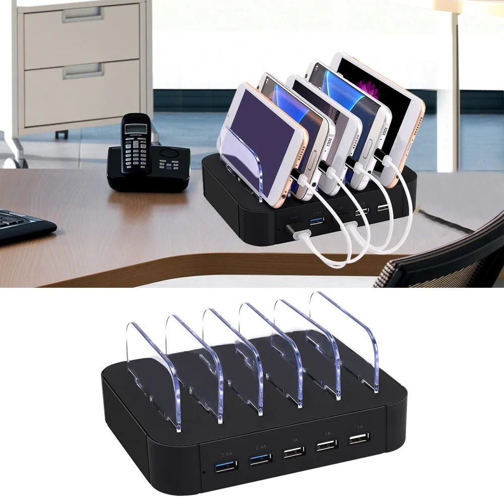 Besegad мульти 5 портов USB концентратор зарядная станция съемное зарядное устройство