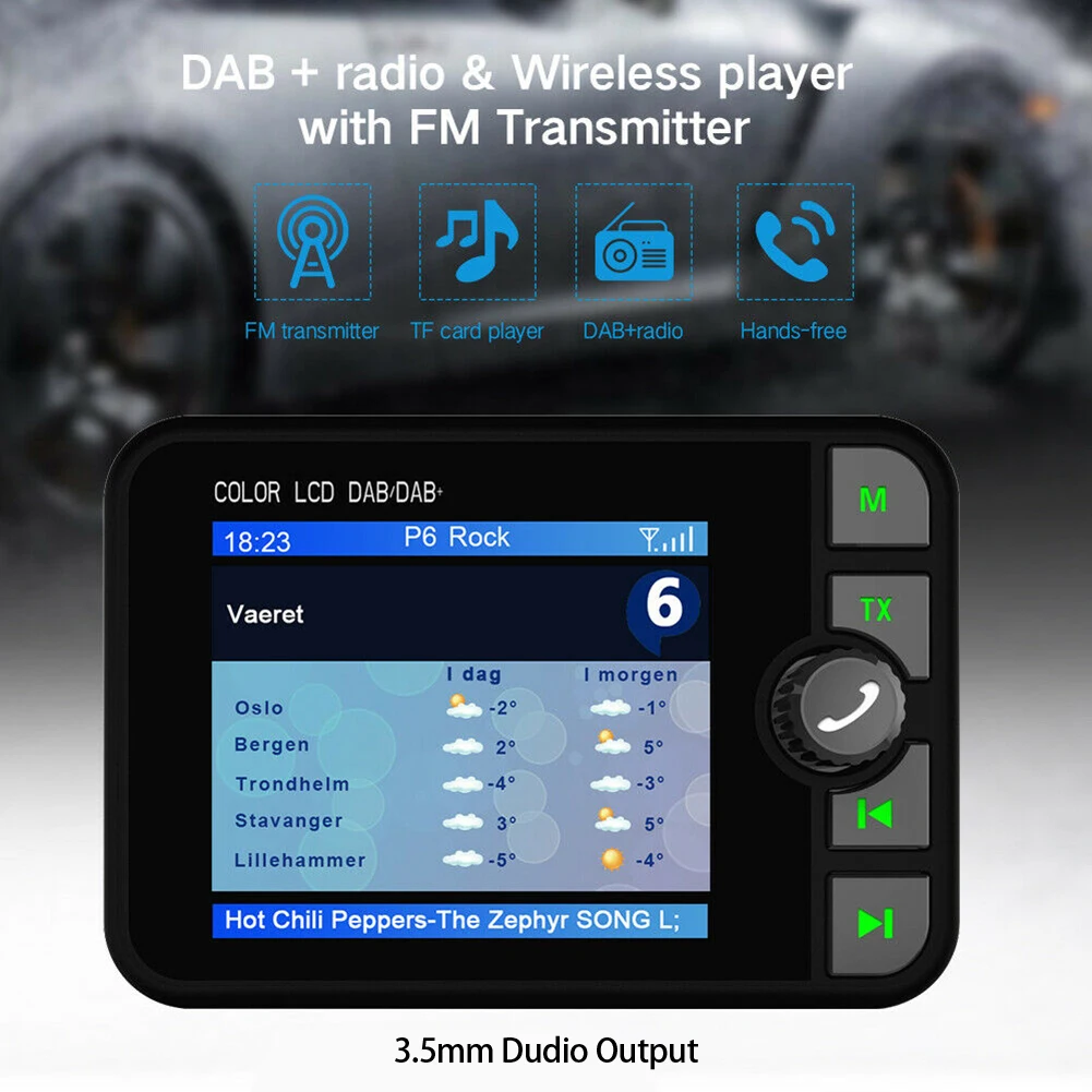 Автомобильный DAB адаптер для автомобильного радио тюнер fm-трансмиттер с USB AUX BT музыкальный приемник Bluetooth Магнитный цветной экран цифровой fm-передатчик