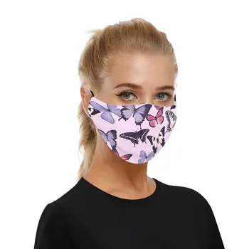 

Butterfly Print Face Mouth Mask Windproof Dustproof Anti Pollution Pm2.5 Face Cover Adjustable Reusable Protective Mouth Mask