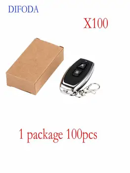 

100 pcs RF 2 key Remote Control Learning code 1527 EV1527 For Gate garage door controller Alarm 433mhz Receiver included Battery