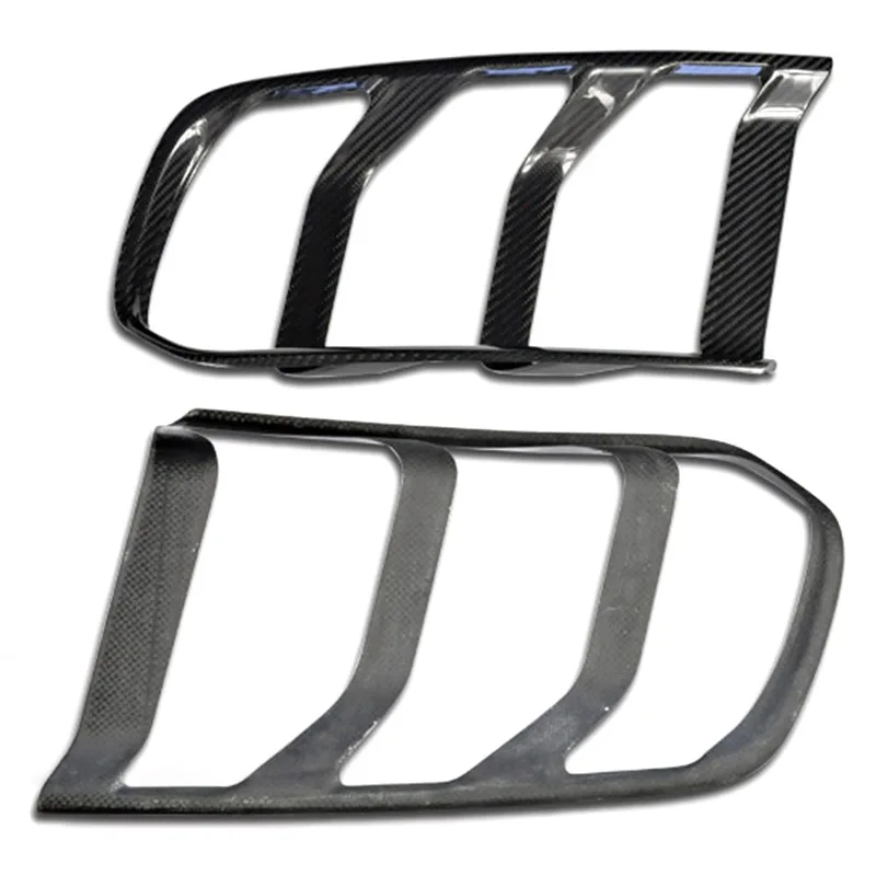 

1Pair Carbon Fiber Car Outside Taillight Decorative Frame Cover Trim For Ford Mustang 2015-2016