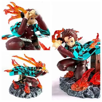 

Demon Slayer PVC Action Figures Tanjirou Nezuko Anime Kimetsu No Yaiba Flame Statue Figurine Model Toys