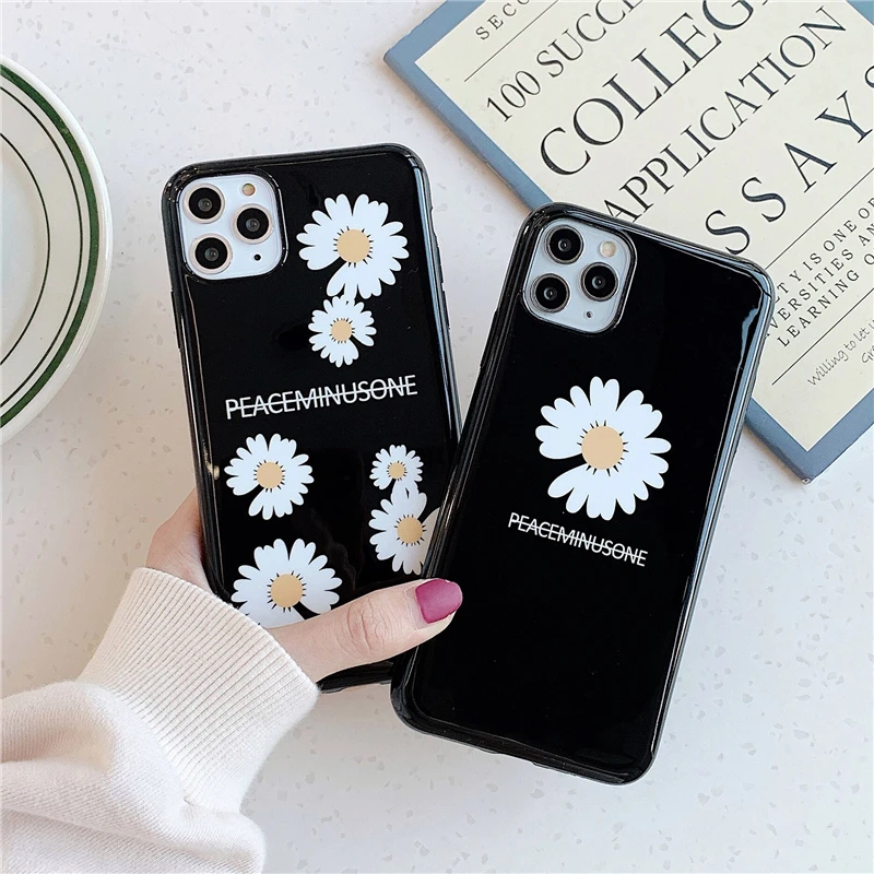 

INS Stylish G dragon peaceminusone Fragment flower Case for iPhone 11 pro X XS MAX XR 8 7 Plus Smooth Soft Silicon Cover Coque