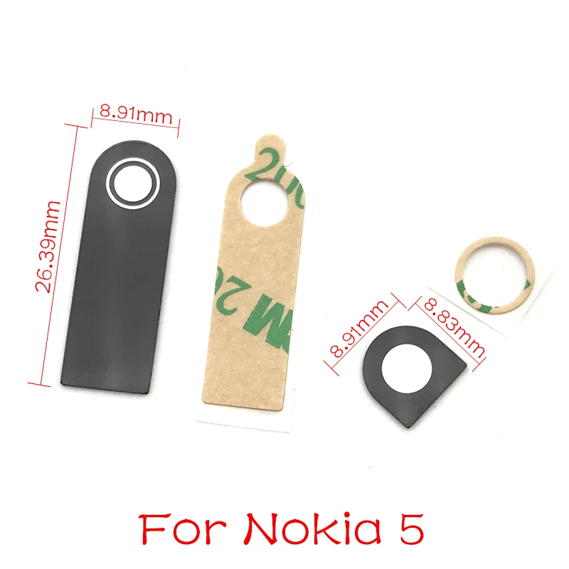 10 шт./партия стекло камеры для Nokia 5 стекло заднего объектива камеры+ наклейка