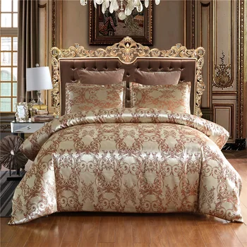 

Luxury 2 /3pcs Bedding Set Satin Jacquard Duvet Cover Sets with Zipper Closure 1 Quilt Cover + 1/2 Pillowcases US/EU/AU Size