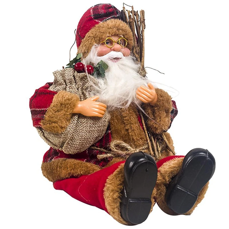 

Quality Merry Christmas Santa Claus Sitting Doll Fabric Christmas Doll Christmas Decoration Children Doll Kids Gift for House Or