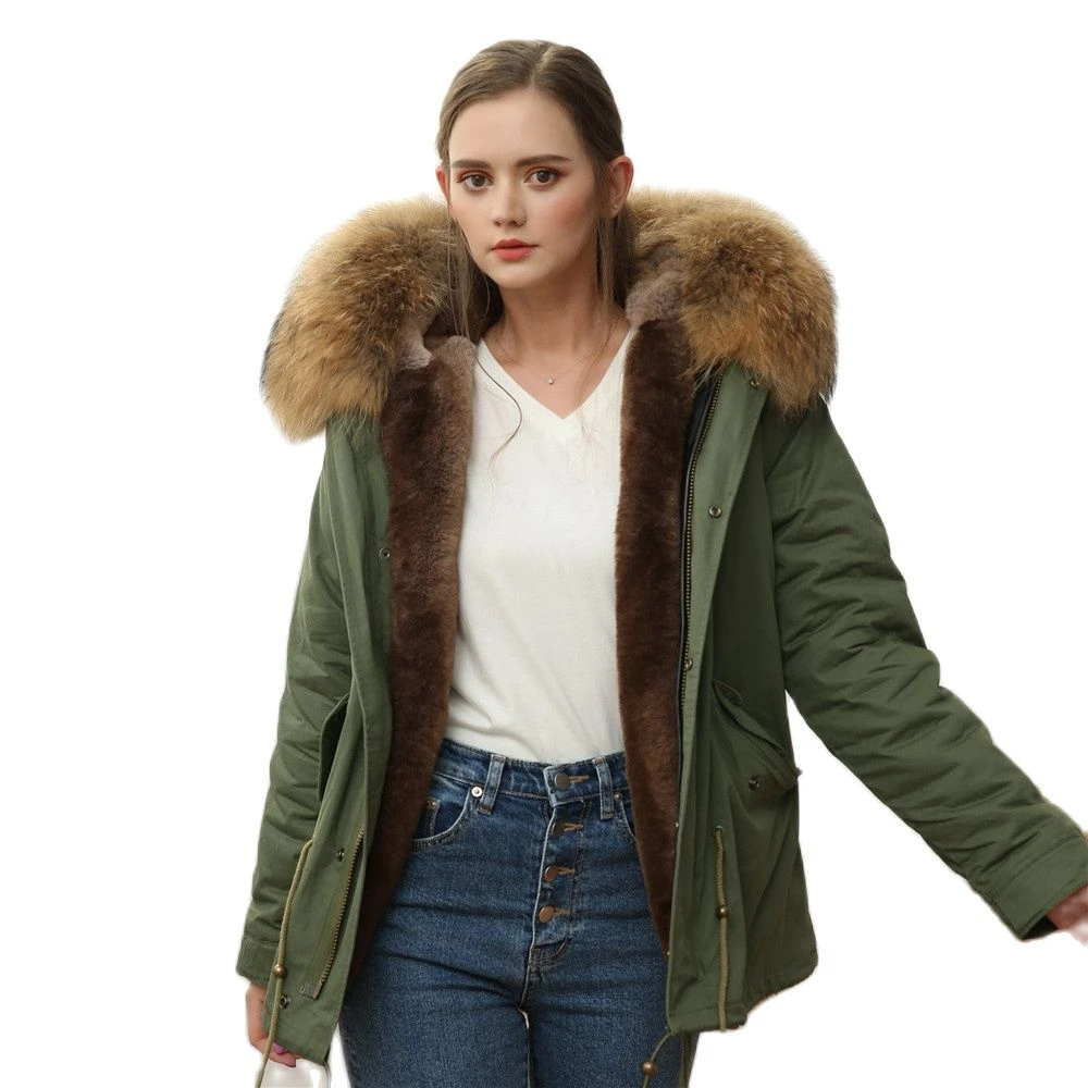 Abrigo talla grande para mujer, Parka forrada de piel cálida, ropa de exterior explosiva con piel sintética, gran oferta|Piel sintética| - AliExpress