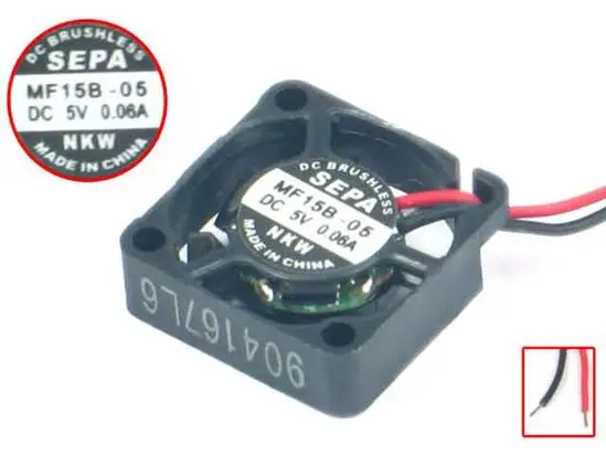 

SEPA MF15B-05 DC 5V 0.06A 15x15x5 мм 2-проводной Вентилятор охлаждения сервера