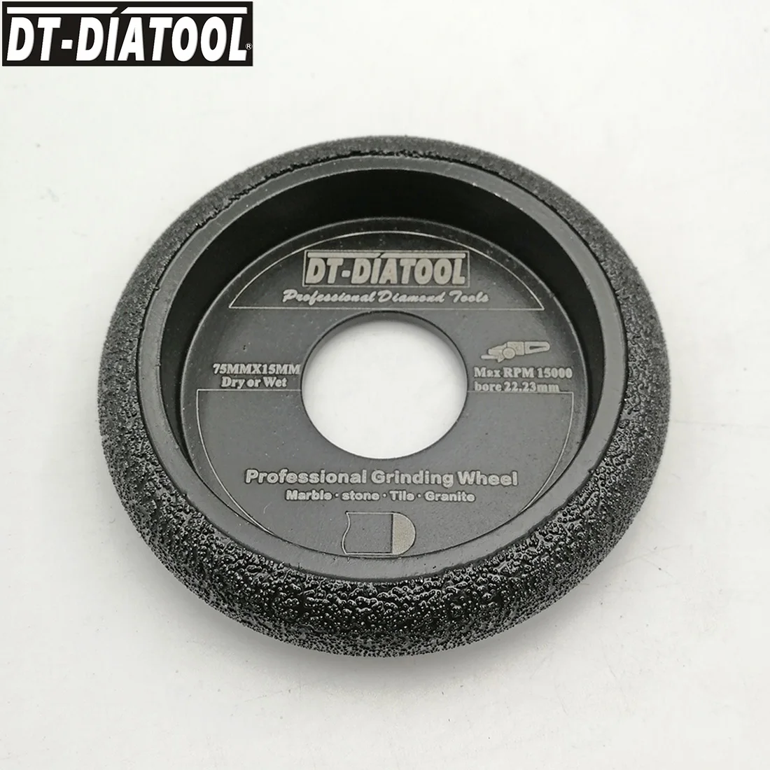 DT-DIATOOL 2pieces 75x15mm Vacuum Brazed Diamond Grinding Convex Wheel Grinding Disc Profile For Marble Granite Quartz Stone