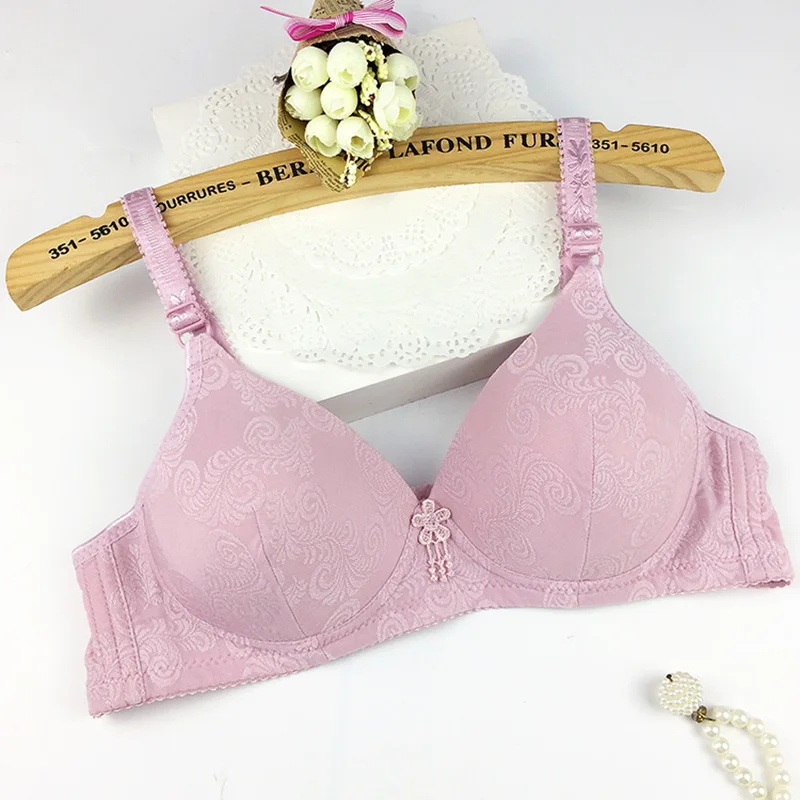 Women Soft Lingerie Plus Size Women Full Cup Wireless Bras Sexy Women Push Up Bra Wire Free solid 0448 - Цвет: 1