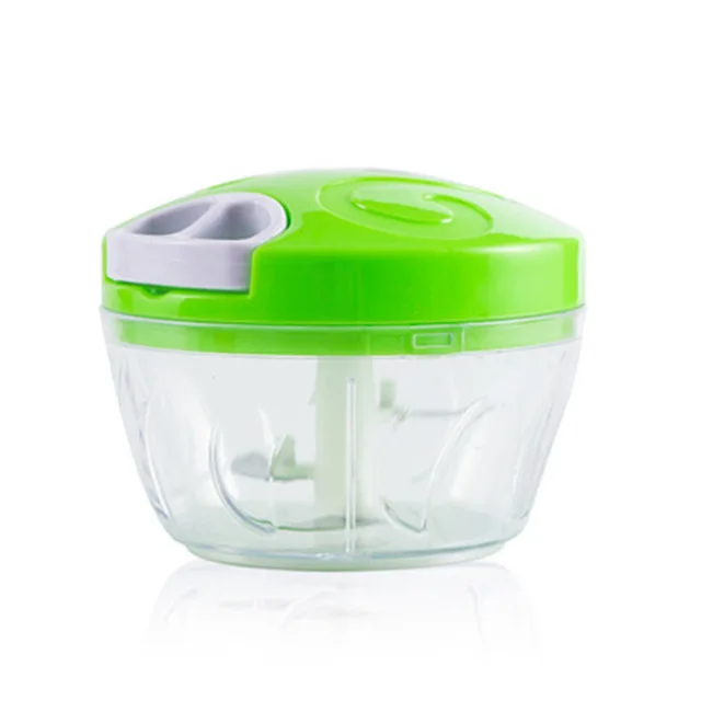 green Powerful Manual Meat Grinder Hand-power Food Chopper Mincer Mixer Blender to Chop Meat Fruit Vegetable Nuts Shredders 500ML - Цвет: green