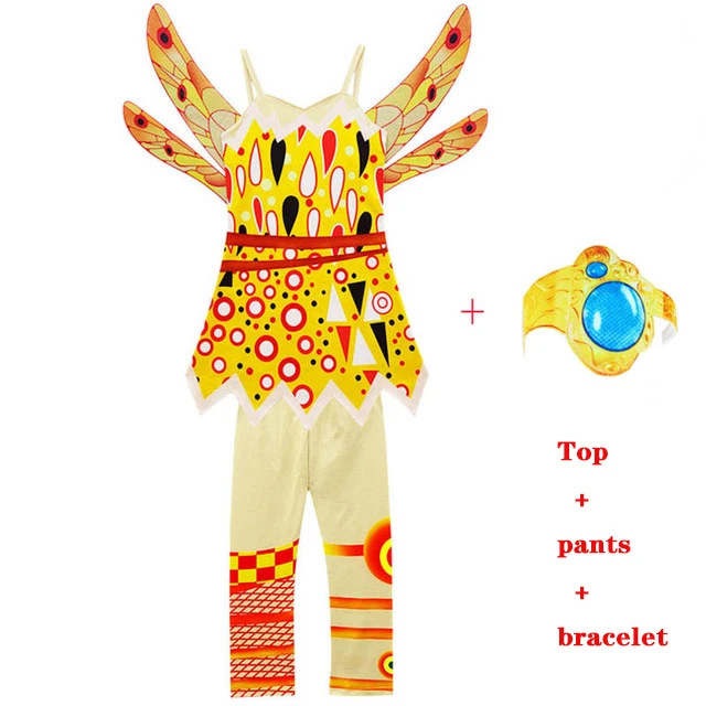 suit with hand ring Костюм для девочек «Миа и я»; Детский карнавальный костюм на Хэллоуин; платье и штаны для костюмированной вечеринки «эльфы Мия и я»; Одежда «Эльфийское королевство»; - Цвет: suit with hand ring