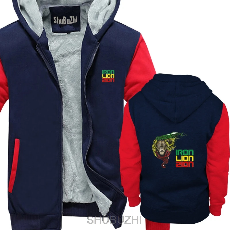 navy red Толстые толстовки регги, Лев Зион костюм для взрослых раста Лев топы новинка Camisetas зимнее теплое пальто куртка евро размер sbz4589 - Цвет: navy red