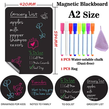 

A2 Size Soft Small Blackboard Magnetic Chalkboard Message Table Black Presentation Poster Boards Dust Free Chalk Board