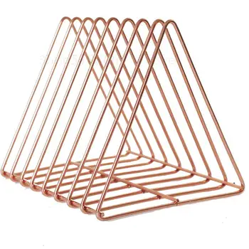 

Metal desktop small bookshelf Nordic gold storage cabinet desk triangle file holder