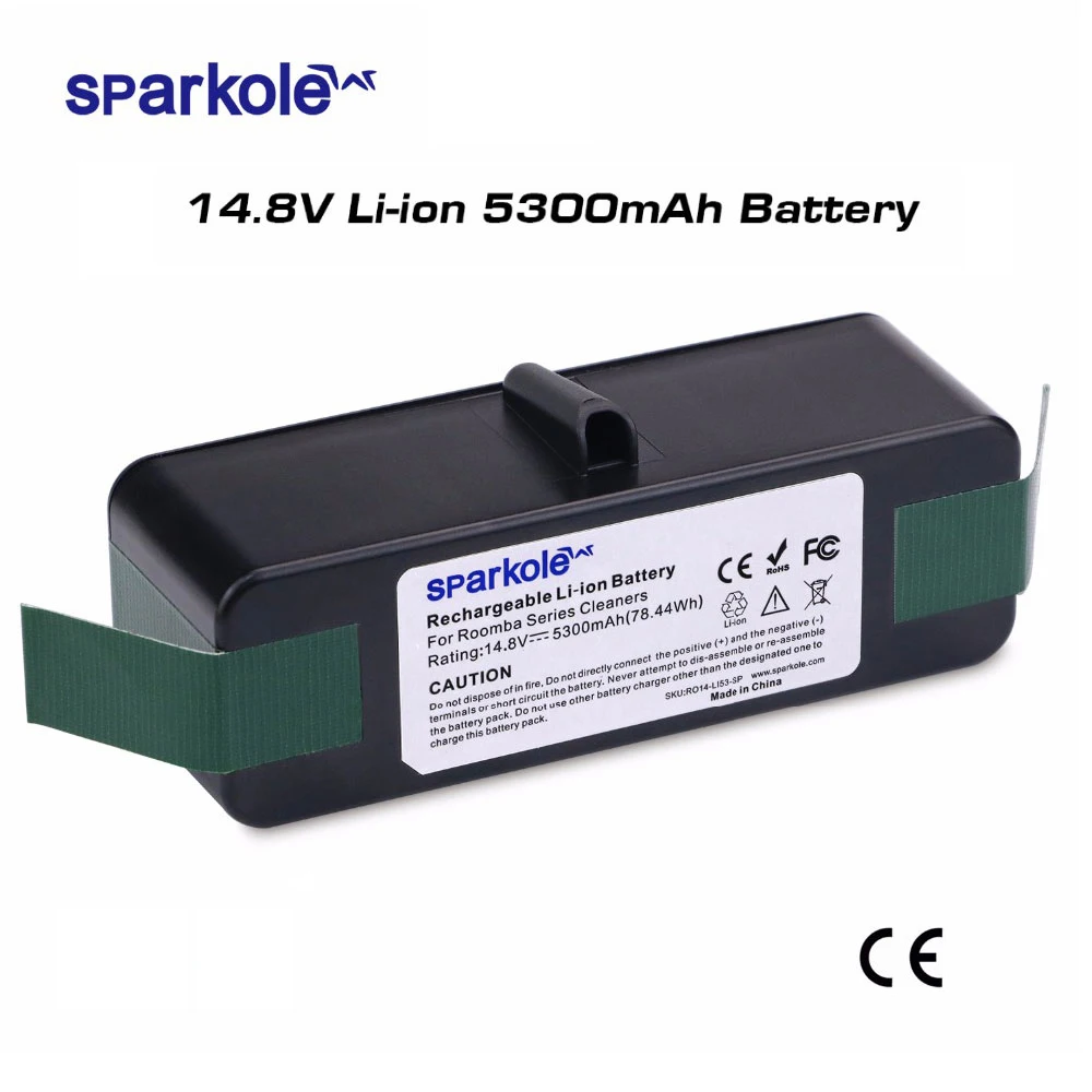 Литий ионный аккумулятор sparcole 5300mAh 14 8 V для iRobot Roomba 500 600 700 800 900 Series 550 560 580 620 630 650 770