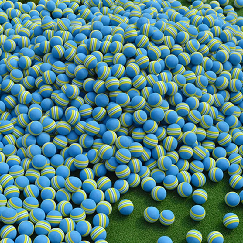 

Blue Stripe Color Ball Golf Indoor Ball Sponge Ball Golf Soft Foam Balls Stripe Sponge Practice Ball Colored Golf Balls42mm