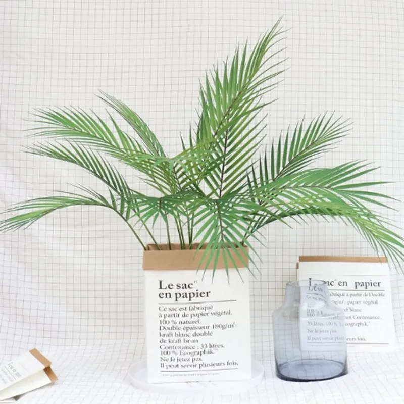 

88CM Green Artificial Palm Leaf Plastic Plants Garden Home Decorations Scutellaria Tropical Tree Fake Plants