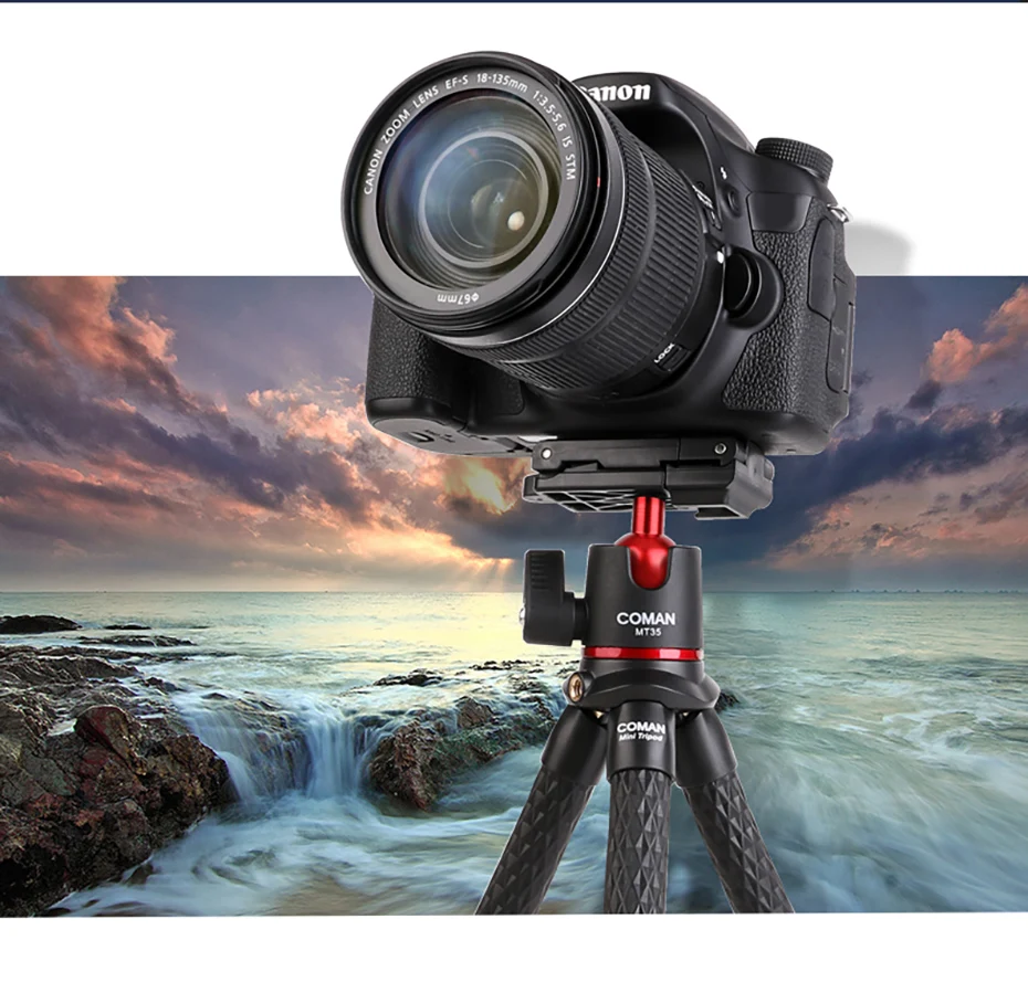 Дорожный DSLR смартфон Осьминог штатив с удлинительным винтом 1/4 для Волшебной руки Складная шариковая головка быстросъемная пластина