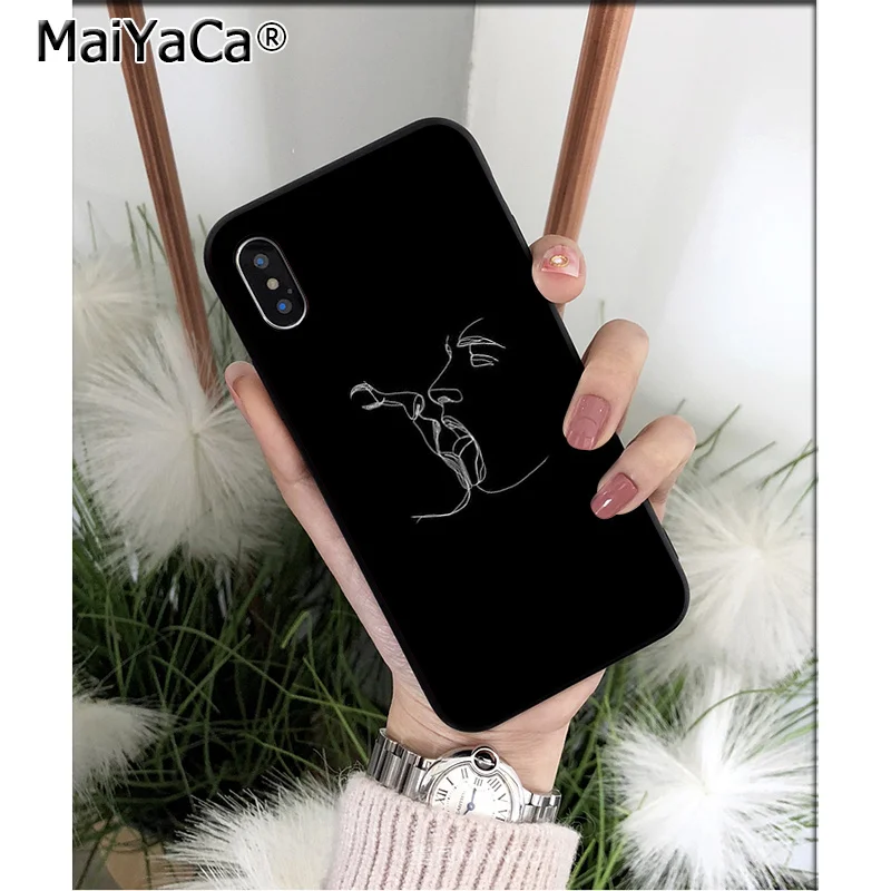 MaiYaCa минималистичный стиль серии линий ТПУ Мягкий силиконовый чехол для телефона чехол для Apple iPhone 8 7 6 6S Plus X XS MAX 5 5S SE XR - Цвет: A5