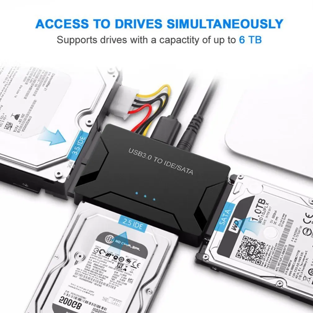 Портативный три использования USB 3,0 для SATA/IDE провода адаптер Многофункциональный Drivable провода адаптер для USB 3,0 жесткий диск конвертер