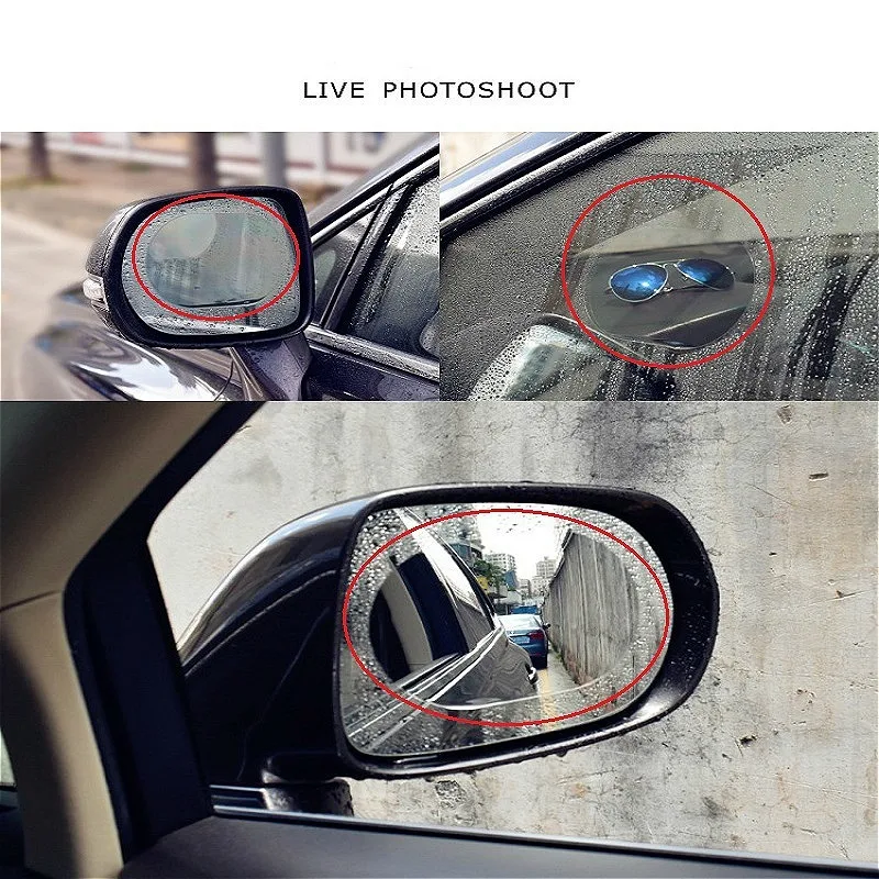2 Pcs Car Rainproof Film Car Rearview Mirror protective Rain proof Anti fog Waterproof Film Membrane Sticker Accessories