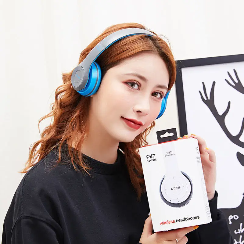 P47 Foldable Game Wireless Bluetooth Headset Music Stereo Mobile Phone Headphone Gaming Computer Phone MP3 Universal Headset New