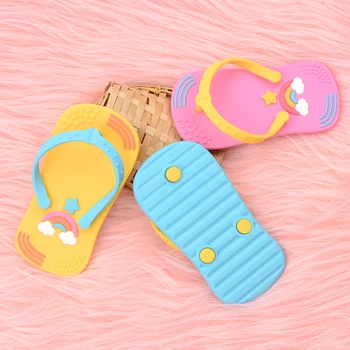 

LOFCA Baby Flip Flops Silicone Teether For DIY Baby Teething Necklace Toy Cartoon Pacifier chain Clip Food Grade Silicone Beads