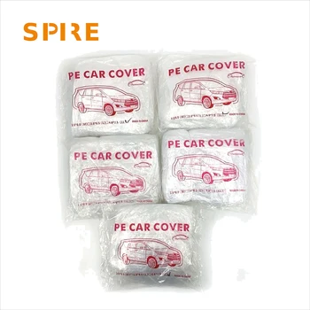 

5 Pack Disposable Clear Plastic Temporary Universal Car Cover Waterproof Dustproof Garage Full Car Covers