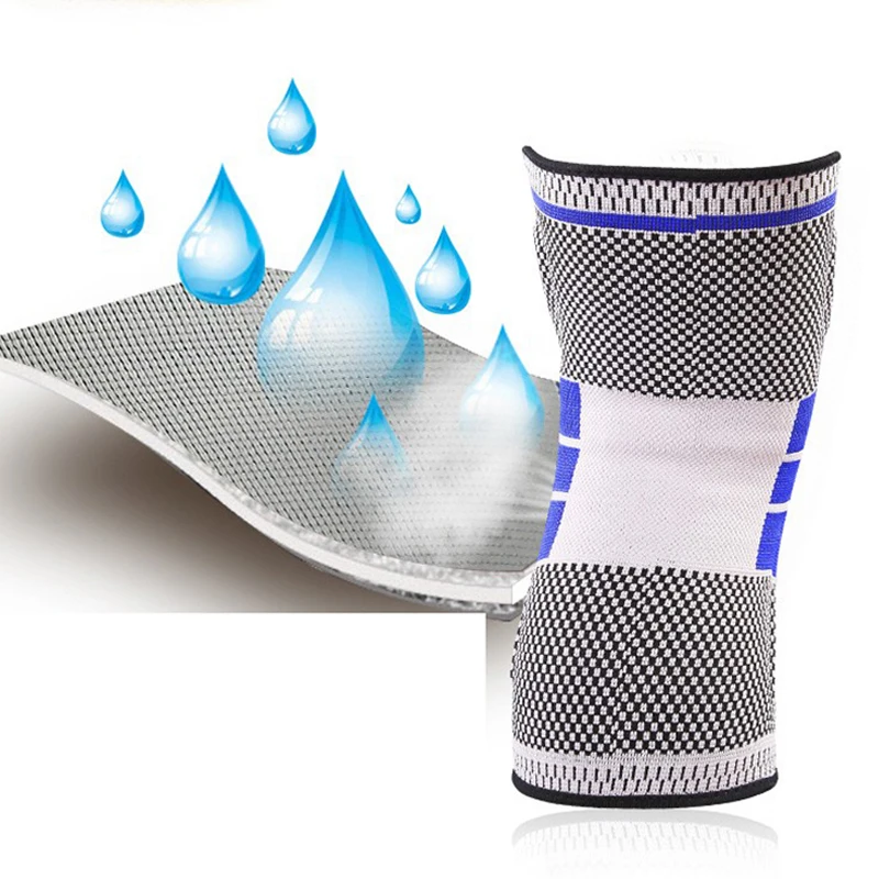 Knee Pad 1 PCS Silicone Padded Knee Pads Supports Brace Basketball Fitness Meniscus Patella Protection Sports Safety Knee Sleeve