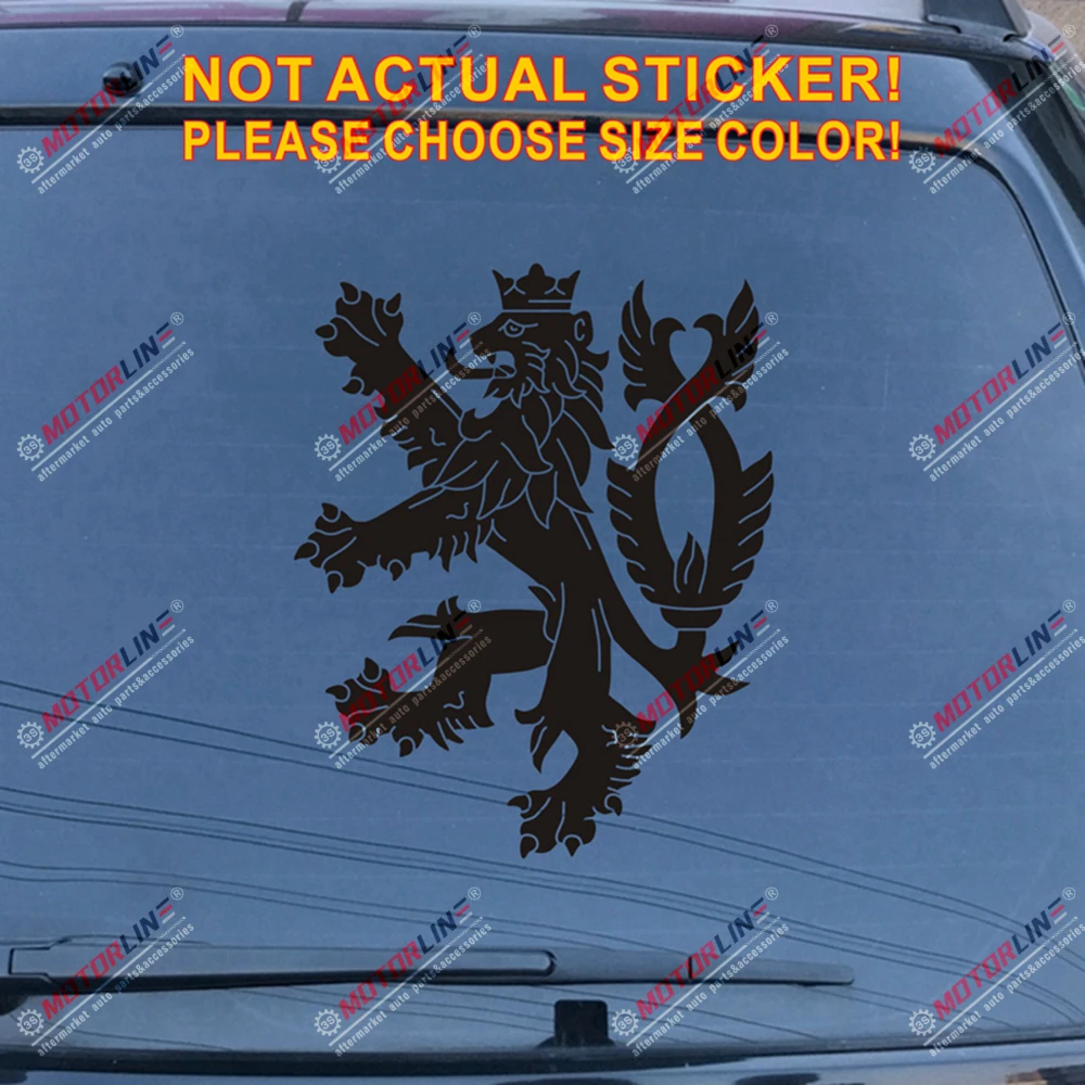 Чешская наклейка с изображением Льва наклейка чехи автомобиль винил выберите размер и цвет без bkgrd b - Название цвета: Черный