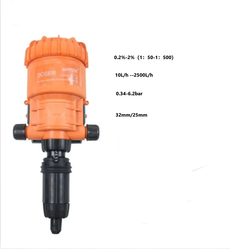 Fertilizer Injector Dispenser Proportioner 0.2-2% 4C-30C water-driven chemical injector for fertilizer livestock RH |