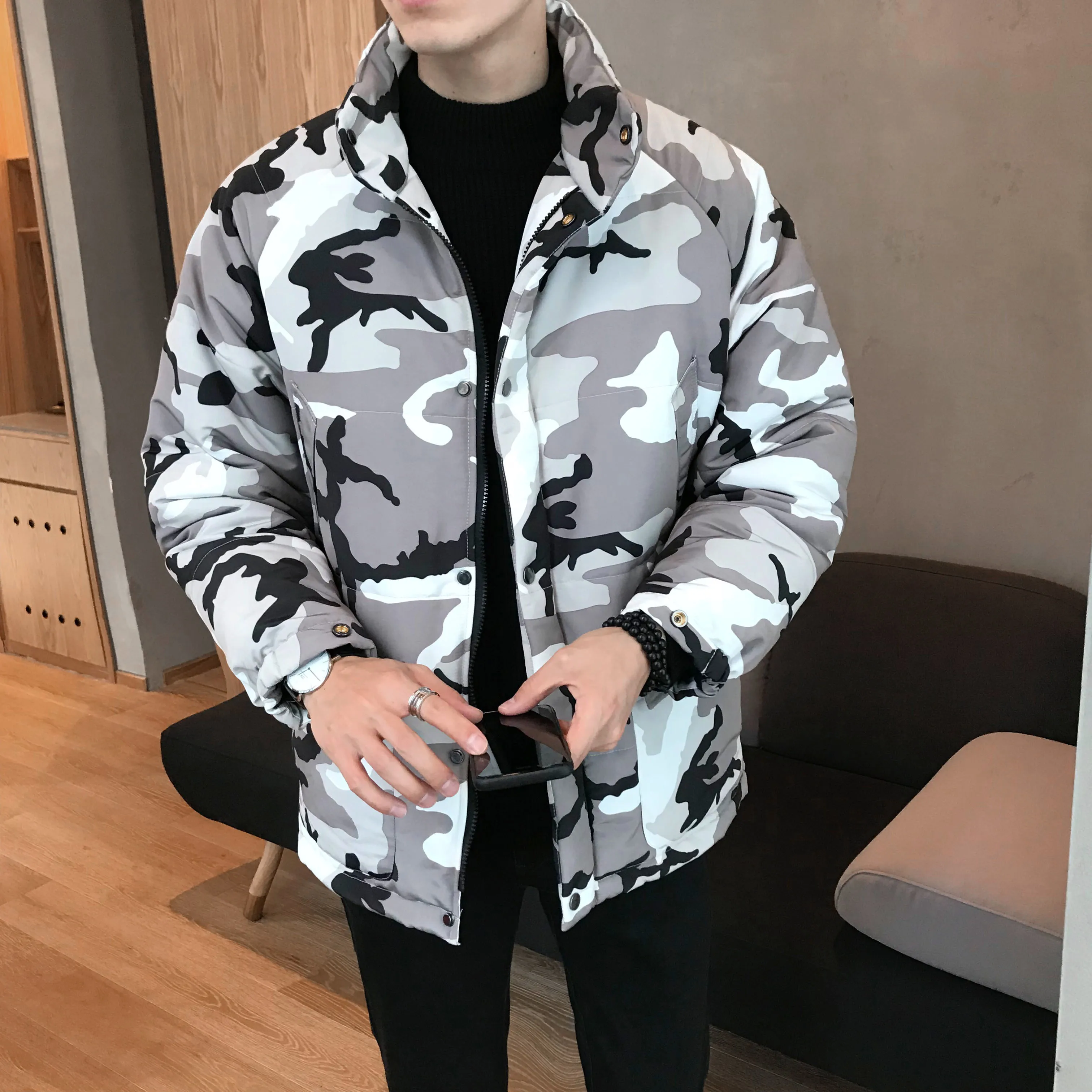 Парка мужская зимние камуфляжные куртки хлопковые Chaquetas Hombre модные парки мужские s Повседневная Верхняя одежда мужские куртки и пальто